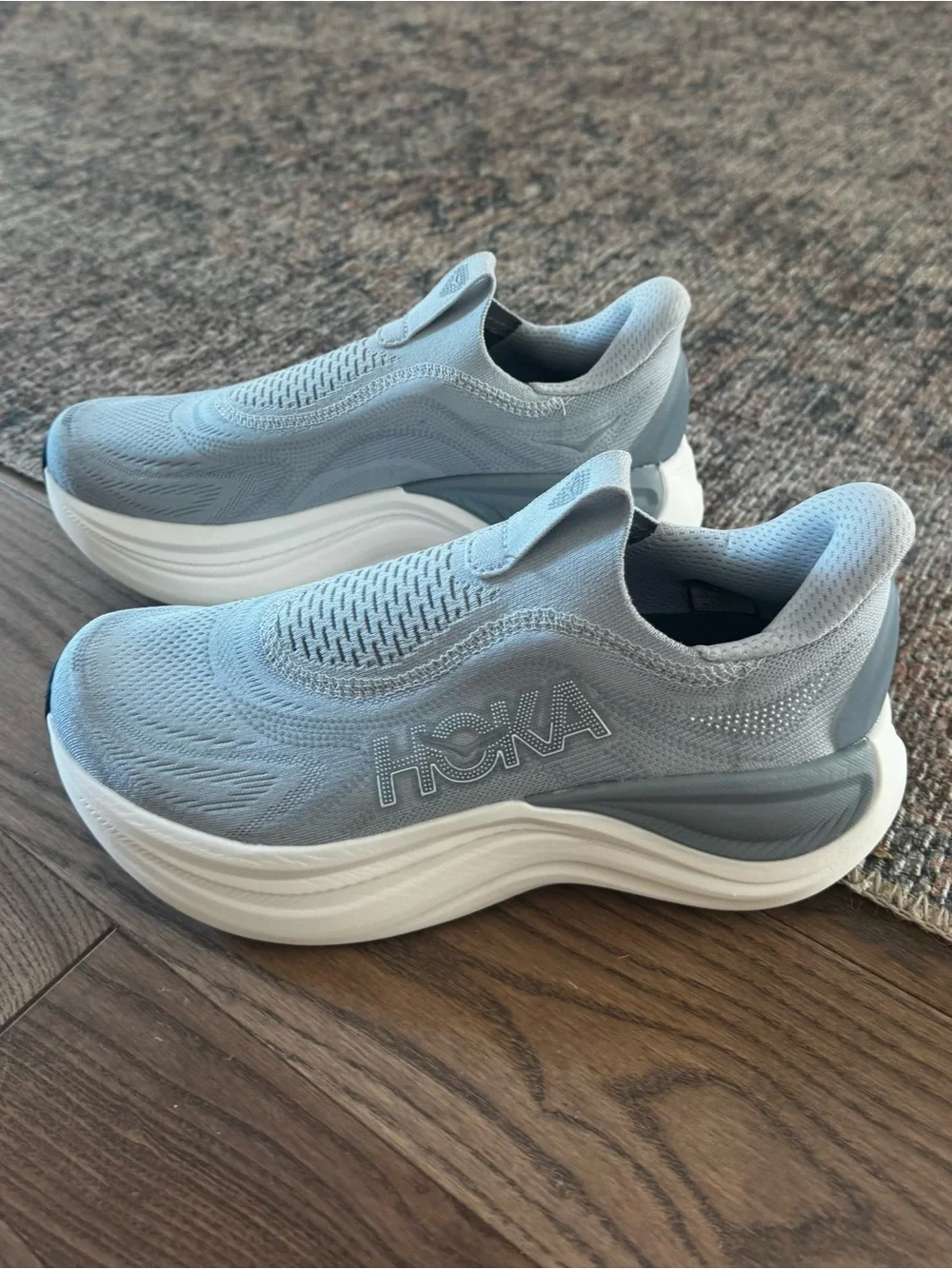 HOKA Women’s Skyward Laceless Recovery Shoes Mineral Blue / Washed Blue